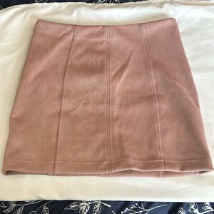 PINK SUEDE SKIRT